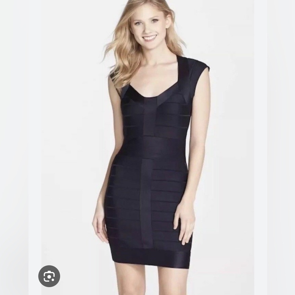 French Connection Black Bodycon Bandage Mini Dress Size 6